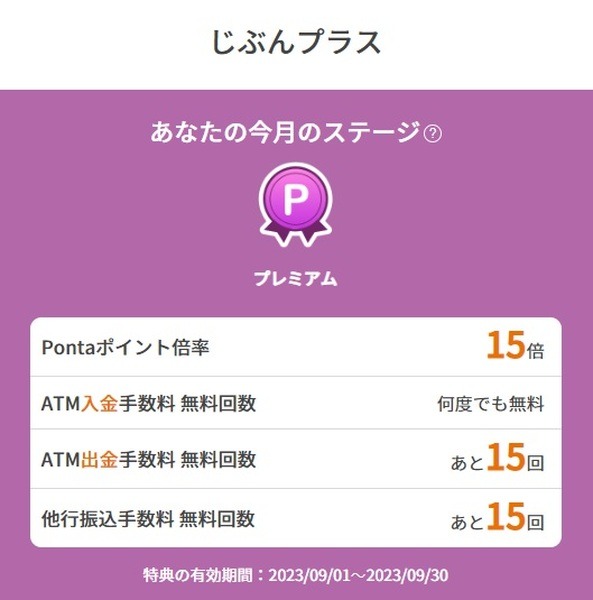 プレミアムステージでは振込無料などの特典もある