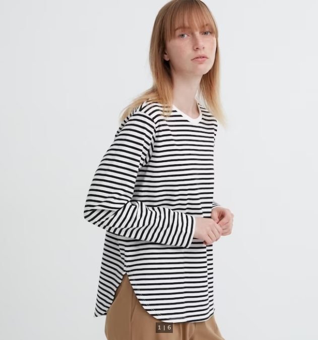 ソフトコットンボーダーラウンドヘムT