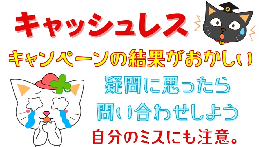キャッシュレスキャンペーン自分のミスにも注意