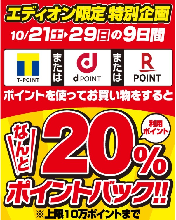 キャンペーンでは「ポイントを使うと20％還元」