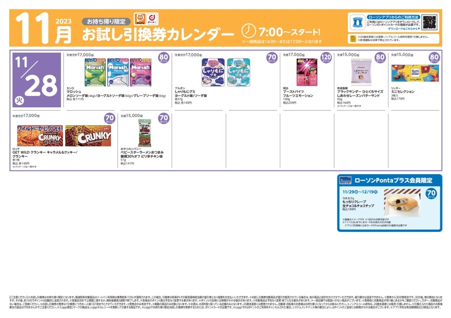 11/28のお試し引換券