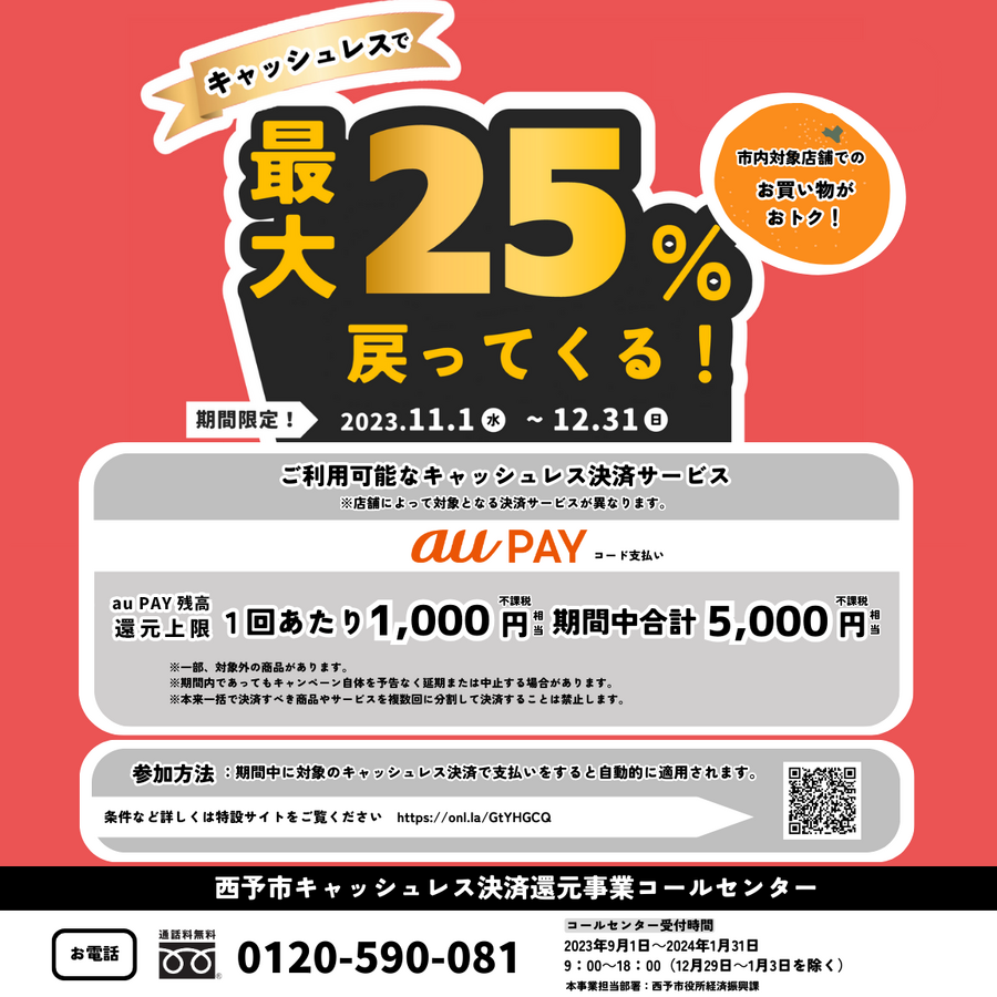 あなたの街の「auPAY」キャンペーン　11月は最大30％還元地域のお店でPontaポイントがもらえる
