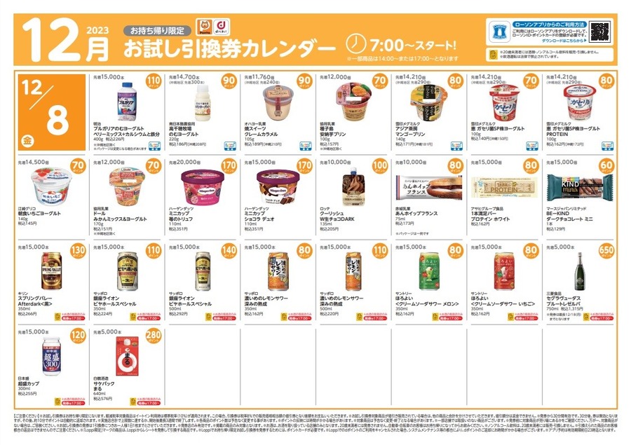 【ローソン】12月の「お試し引換券」対象商品・注目商品 11月の節約効果は7197円
