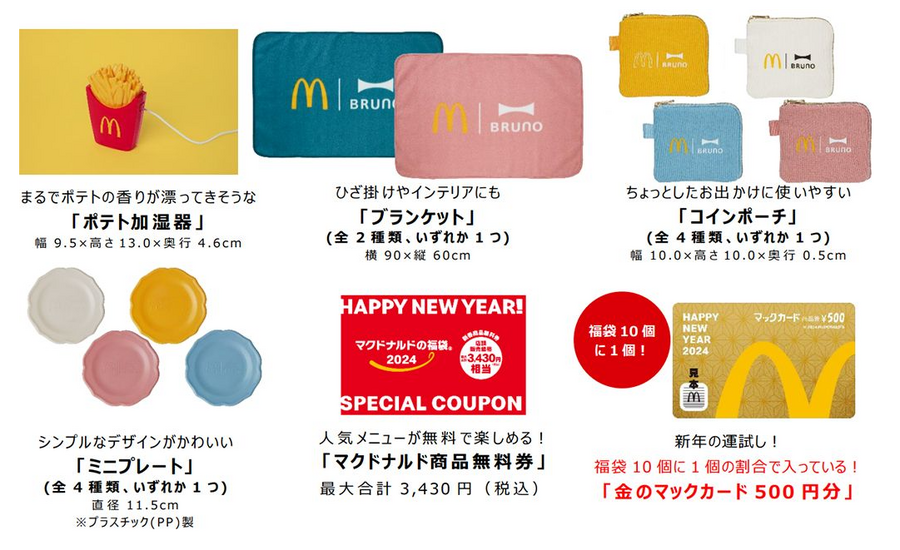 【マクドナルドの福袋2024】事前抽選開始！100％元とれ「BRUNO」コラボ　当選確率を2～3倍にする方法