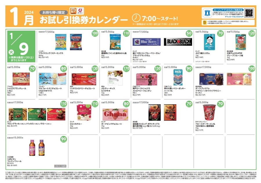 節約効果は年間17万7955円（2023年実績）1月ローソン「お試し引換券」対象商品・注目商品