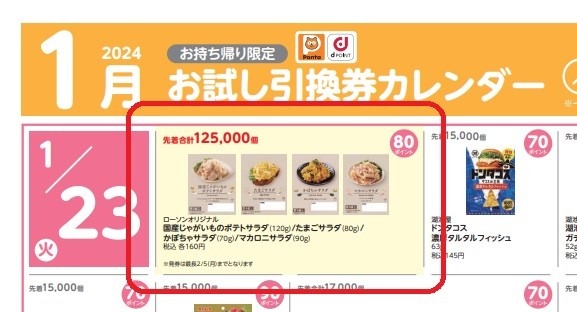 節約効果は年間17万7955円（2023年実績）1月ローソン「お試し引換券」対象商品・注目商品