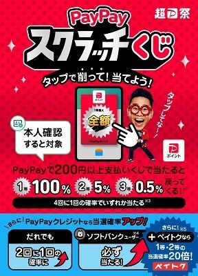 「超PayPay祭」開催！最大全額還元のくじ、お得なクーポンなどが目白押しな2月前半戦をご紹介