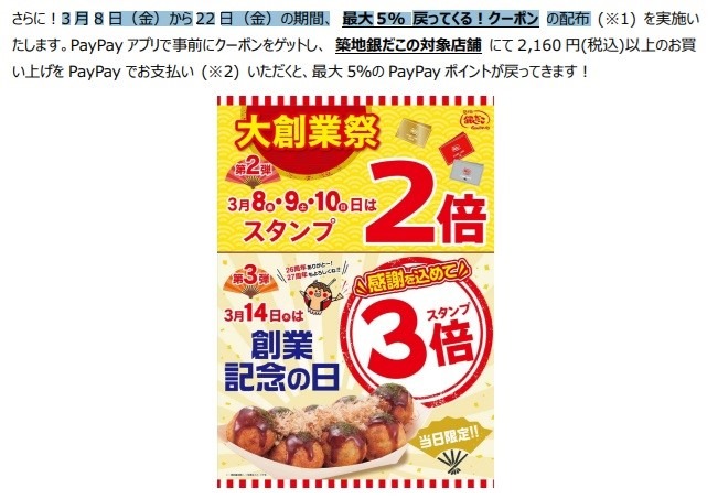 築地銀だこの創業祭で「どれだけお得か」にこだわる！ 3/8以降にアレを買ってゴールドカードをめざそう