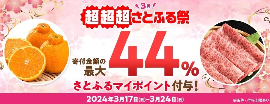 最大44％ポイント還元の「超超超さとふる祭」に注目！効率のよいポイ活法と注意点