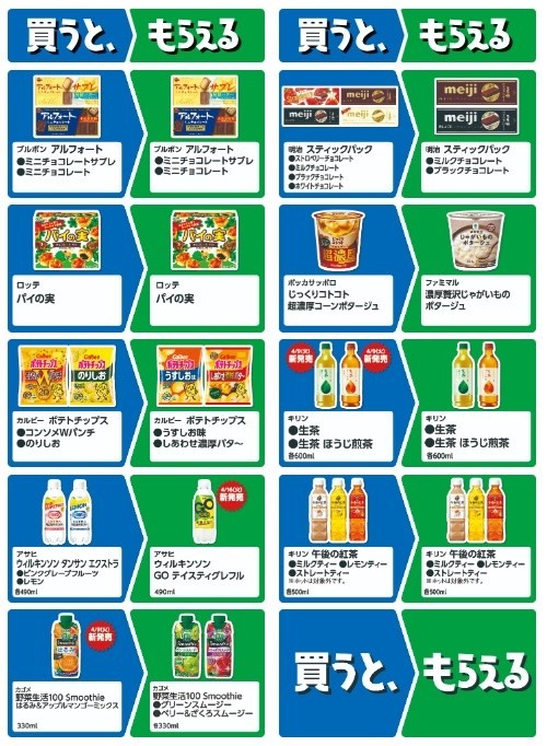 レシート捨てたら損！ファミマ「1個買うと、1個もらえる」3週間で27商品対象！狙い目商品はコレだ！！