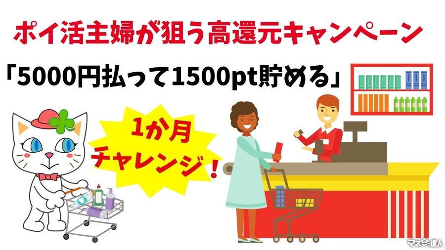 「5000円払って1500pt貯める」1か月チャレンジ（2024年6月）　ポイ活主婦が狙う高還元キャンペーン