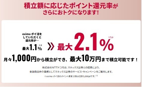 「eximoポイ活」が開始！　dカード・d払いで11%還元＆クレカ積立で6%還元も、料金の高さがネック
