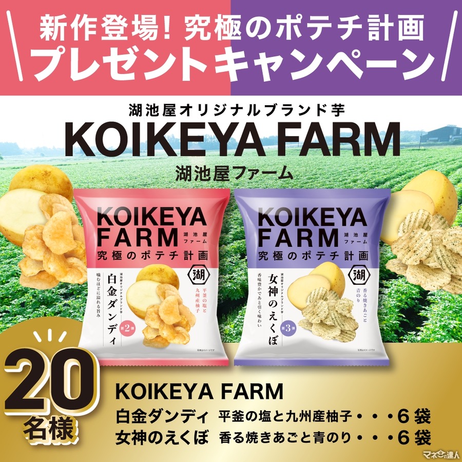 「うまい芋で作れば、うまいポテトチップスになる」湖池屋、新ブランドポテチ発売　Xフォロー＆リポストで12袋もらえる(8/18まで)