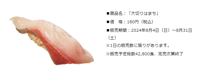 【数量限定・なくなり次第終了】大切り・大ネタ・大盛り寿司がすごいっ！1貫180円（税込）～