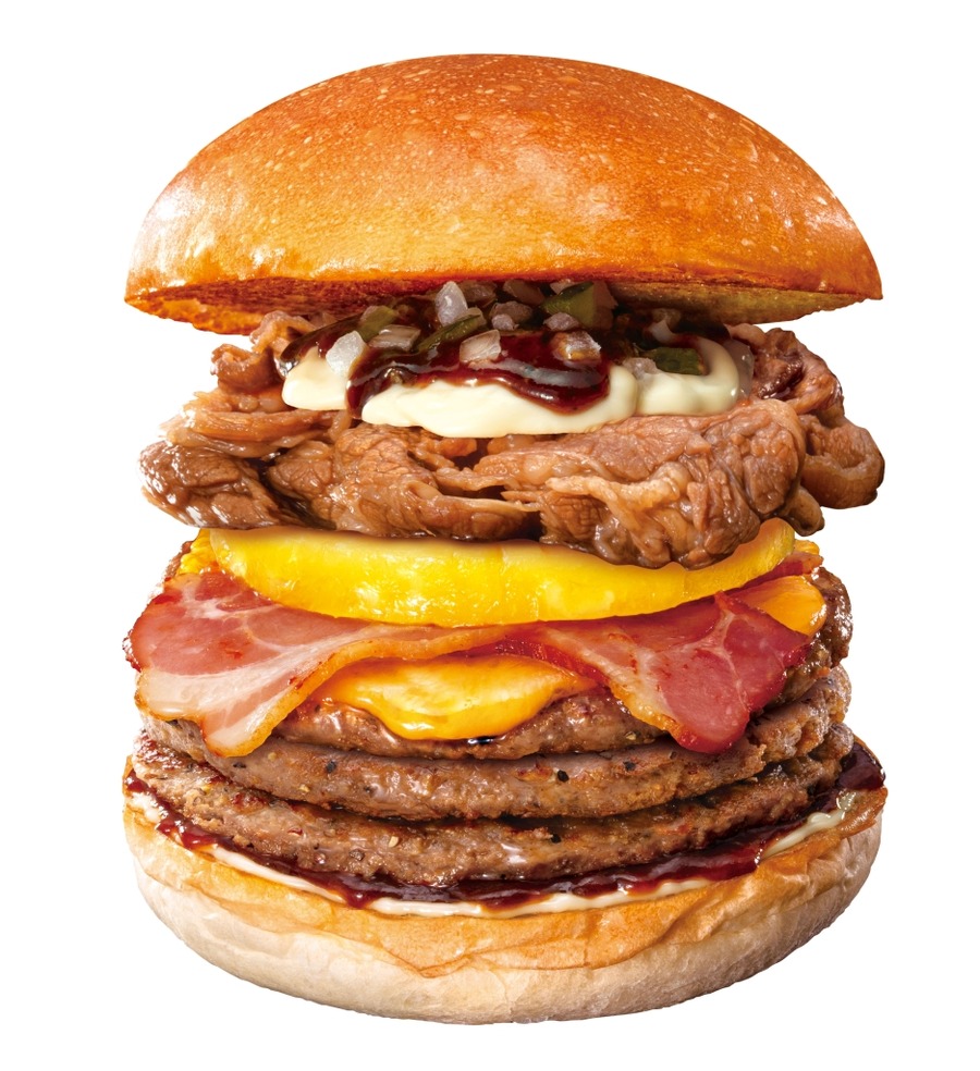 ロッテリアも参戦！8月「肉29の日」キャンペーン開催　「キング牛カルビ BBQパイン絶品チーズバーガー」と「キング 絶品チーズバーガー」(8/23-29)