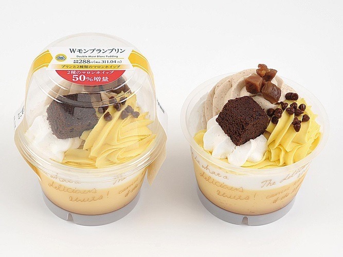 マロンホイップが1．5倍！！「ミニストップ」Wモンブランプリン(8/23-26)