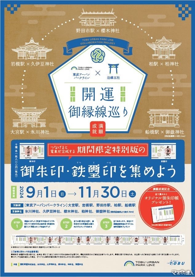 東武鉄道「御朱印巡りイベント」を開催　オリジナル御朱印帳をゲット(9/1-11/30)