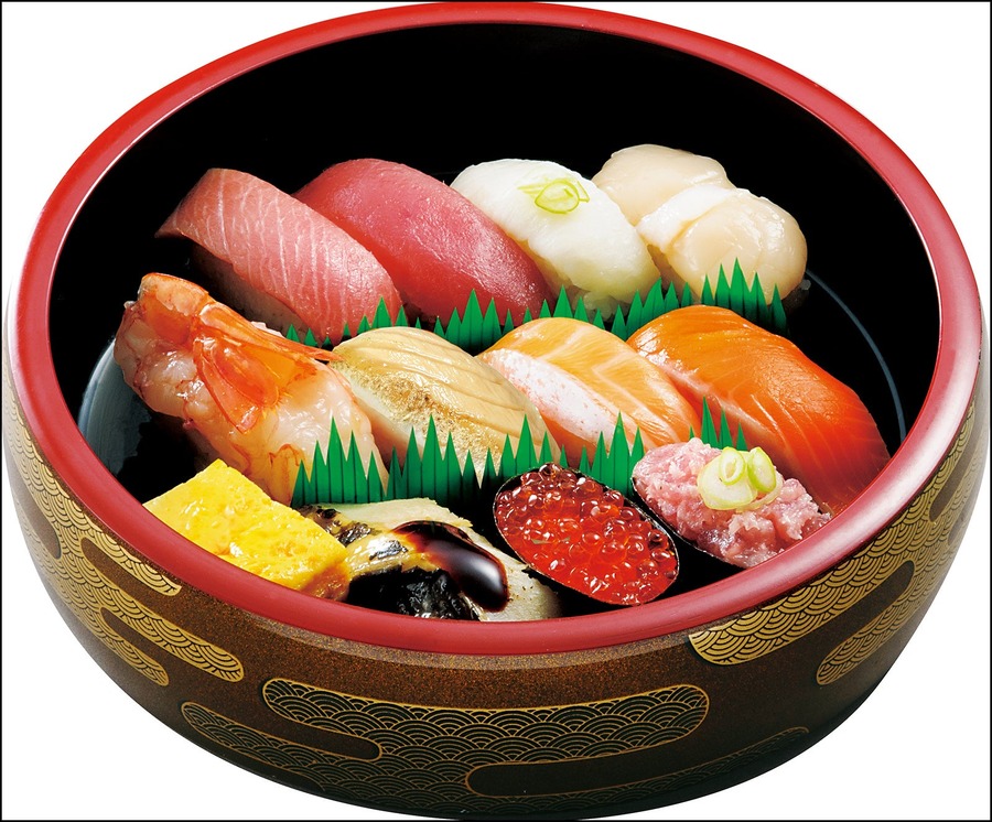 サーモン3種入り【平禄寿司】秋限定「紅葉」桶を販売開始(9/1-11/30)