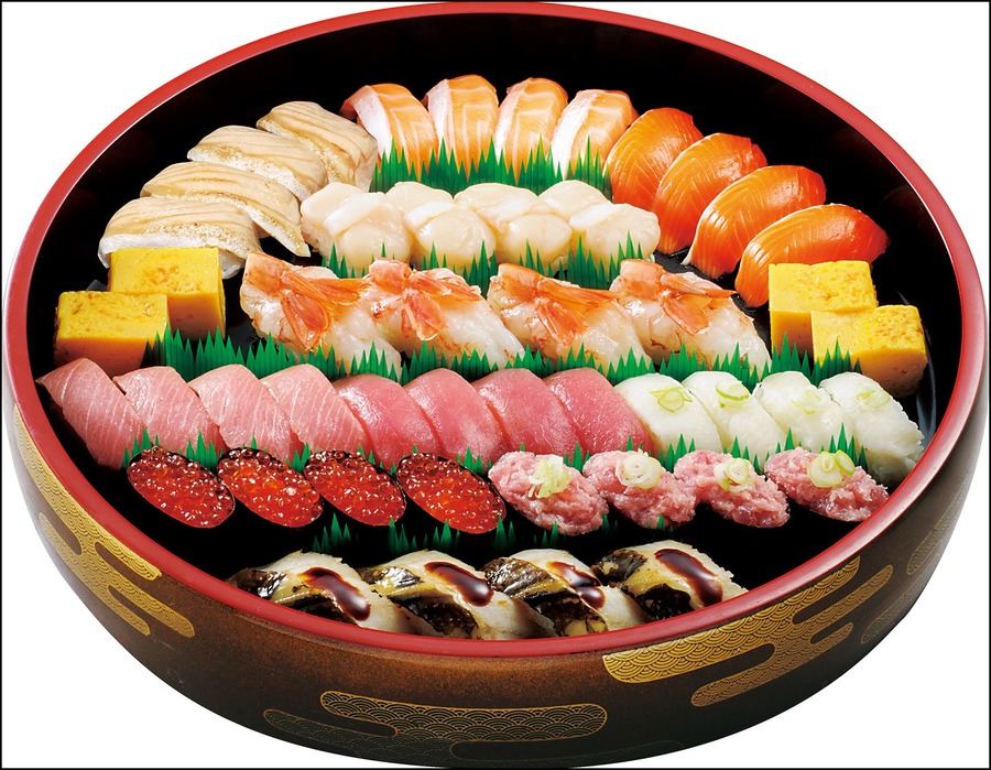サーモン3種入り【平禄寿司】秋限定「紅葉」桶を販売開始(9/1-11/30)