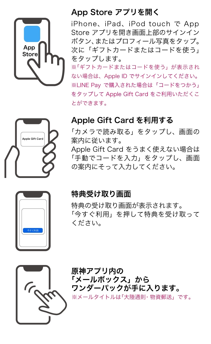 Apple Gift Cardキャンペーンで原神特典をゲット！(10/3まで)