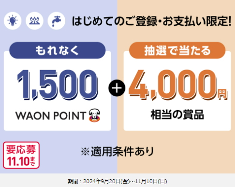 イオンカードの公共料金引落しで1500pt、抽選で4000pt 別カードとの合わせ裏ワザ紹介
