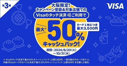 【三井住友カード】スマホタッチ決済の還元率が7→10%にアップ　大阪なら最大62.5%還元も