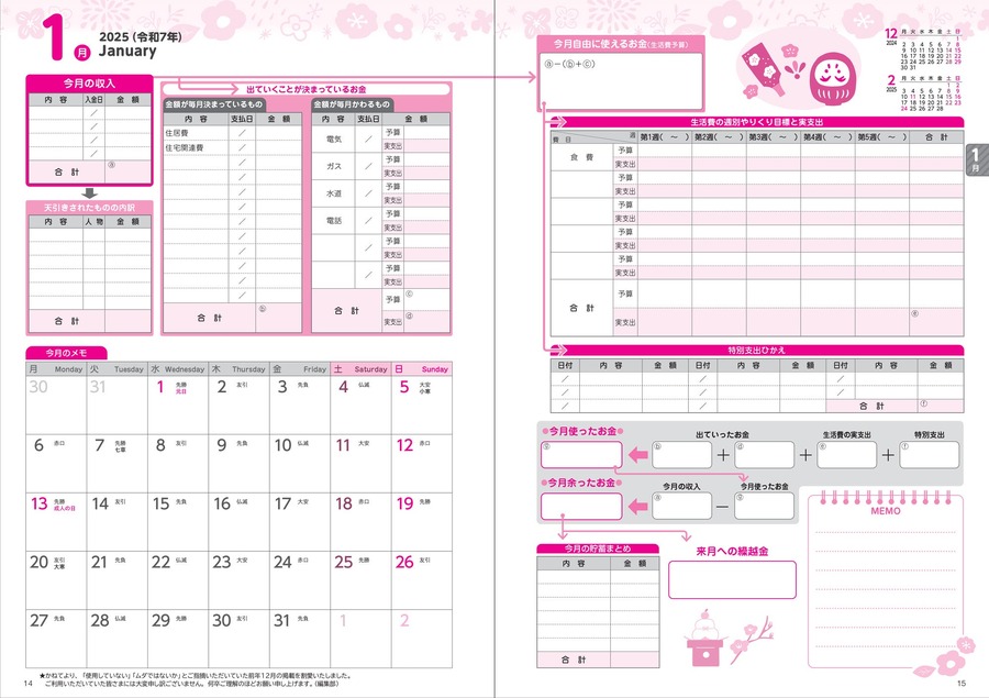 超ロングセラー「家計ノート」2025年版3冊を発売