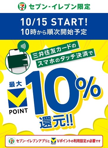 【三井住友カード】セブンでのスマホタッチ決済で10%還元　セブンのアプリやID連携など事前準備を忘れずに