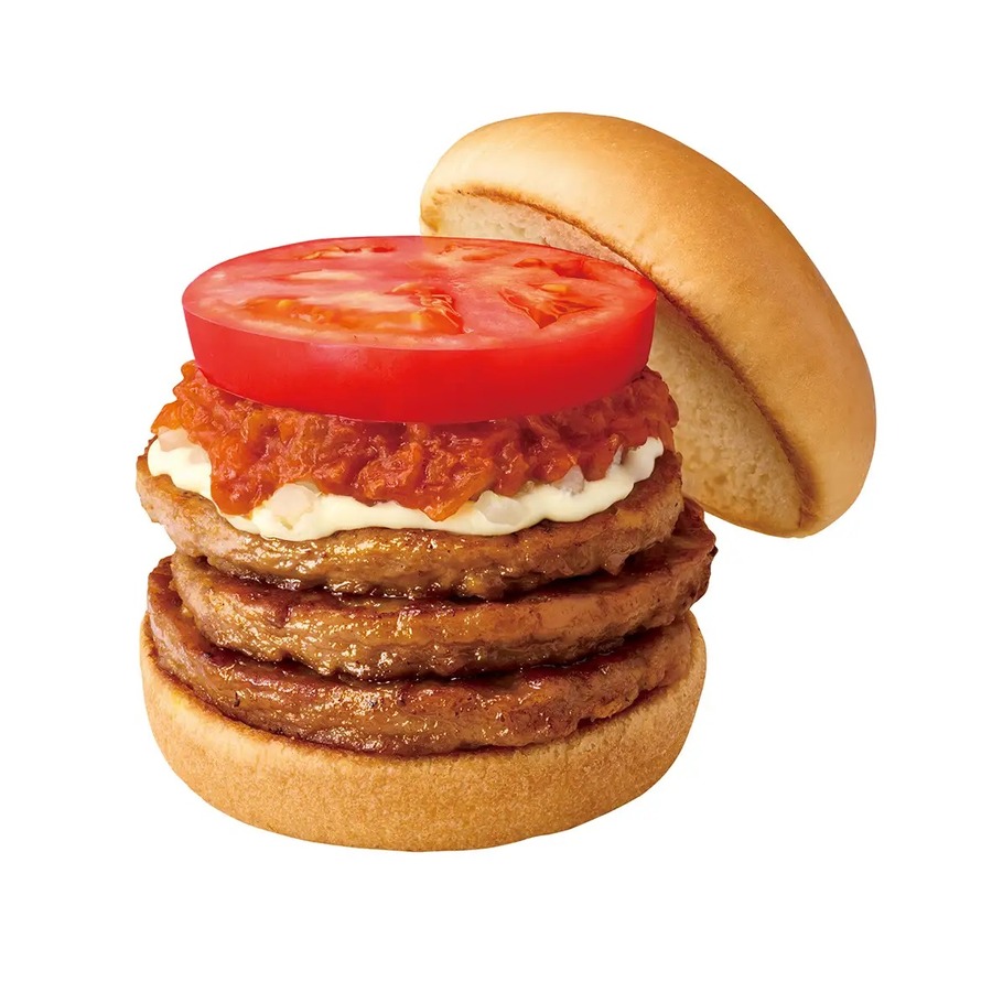 【モスバーガー】新、夜限定メニュー「トリプルモスバーガー」登場(10/15～)