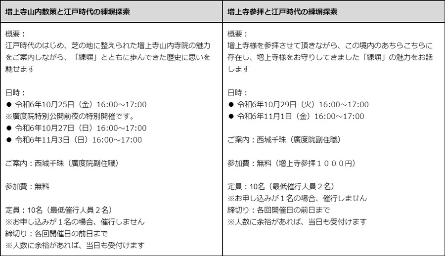 「東京文化財ウィーク2024」特別公開　増上寺の「練塀」江戸城と同構造を確認