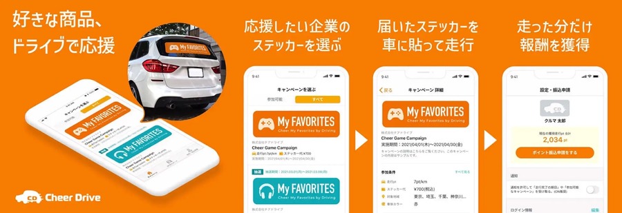 「寿司もハンドルも握ろう！」ステッカーを愛車に貼って副収入が得られる「Cheer Drive」、江戸前モンスターズとのキャンペーン開催！