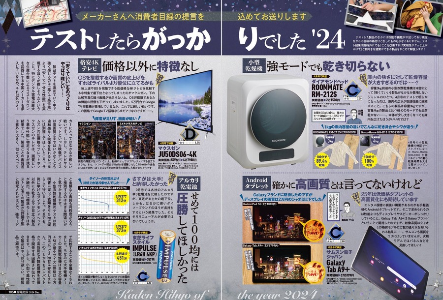 「家電オブ・ザ・イヤー」家電批評12月号、年間ベストバイ製品を一挙紹介