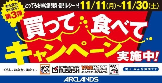 かつ丼・唐揚げ×ホームセンターの異色コラボ(11/11～)　100円割引クーポンか5％割引クーポンどちらを先にもらうとお得か