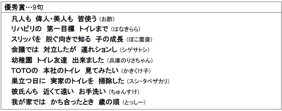 TOTO、トイレ川柳集「第20回記念版」を発行