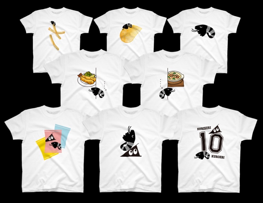 カルビー公式X10周年記念「黒エビ」グッズ発売　Tシャツ、エコバックなど15種