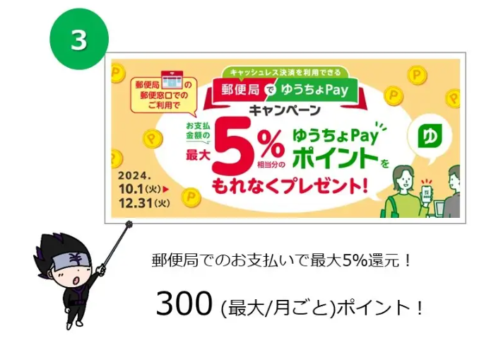 ゆうちょPayでお得にポイント獲得できる複数のキャンペーン実施中