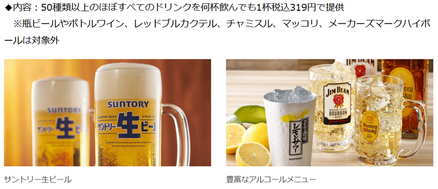 焼肉の和民、ドリンク1杯319円キャンペーン開催