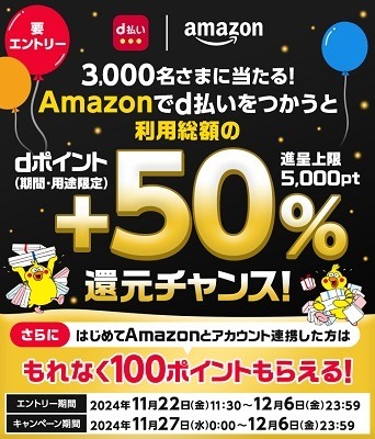 「Amazonブラックフライデー」でdポイントざくざく！最大17.5％還元など4つの特典とすること一覧