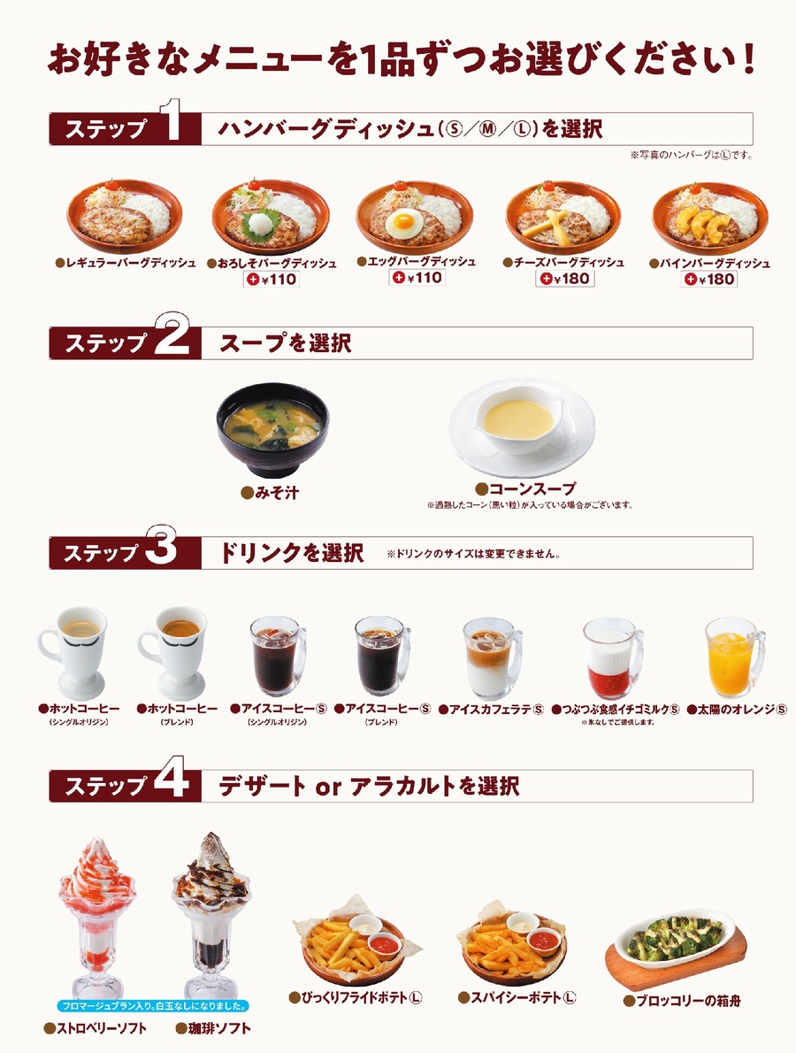 びっくりドンキー期間限定で「満喫セット」を販売　定番メニューを自由に組み合わせて楽しもう