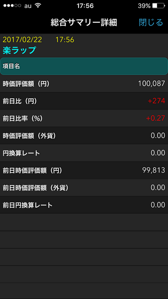 楽ラップ（楽天証券）
