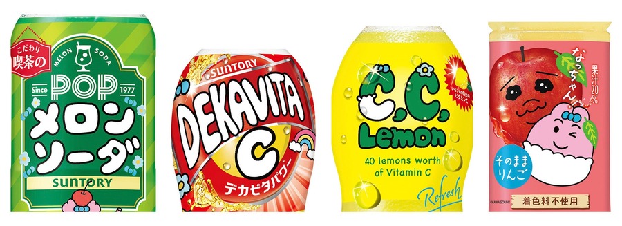 サントリー、「おぱんちゅうさぎ」と「んぽちゃむ」コラボ飲料発売