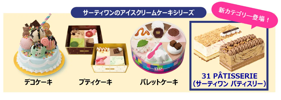 サーティワン、新しいアイスクリームケーキ「31 PÂTISSERIE」発売