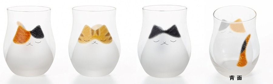 かわいい猫グラス登場！「ミケ、トラ、ブチ」のモフモフデザイン