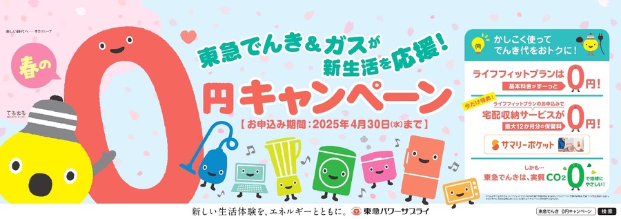 最大12か月間保管料0円！サマリーポケット×東急でんき（1/24-4/30）シリアルコード利用で5000pt（1/24-8/31）