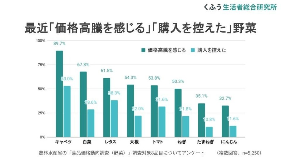 「1月発表：食品価格動向調査」野菜価格高騰で約6割が「野菜不足」を実感