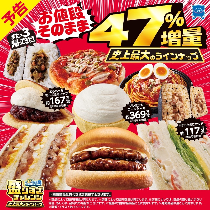 47％増量キター！また×3返ってきてくれた「盛りすぎチャレンジ」（2/3～3週間連続）