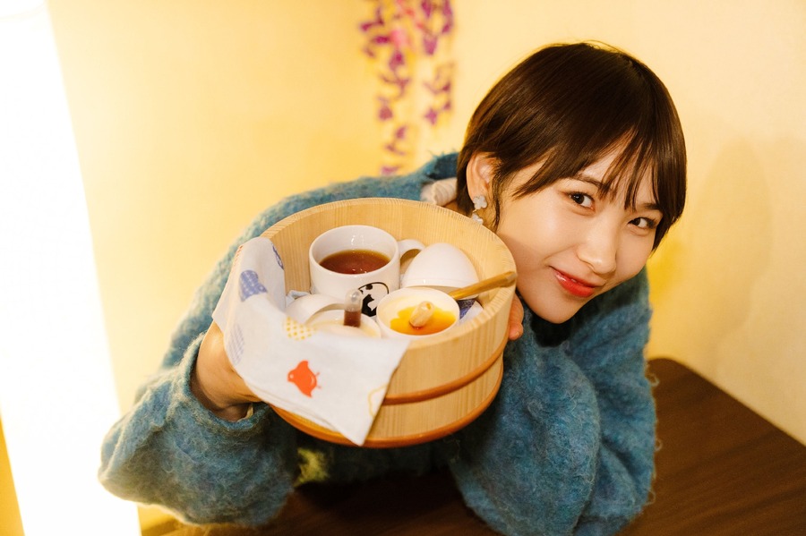 登別温泉の新名所に風呂桶で提供される「道産子ぷりん」