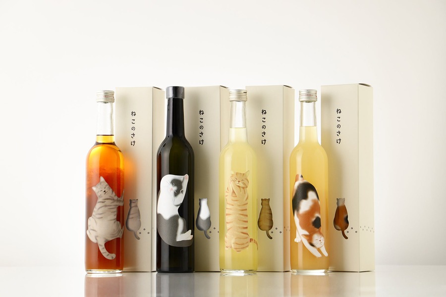 猫の日、18種の猫ラベル酒が登場　新作は伸びをする三毛ねこちゃん