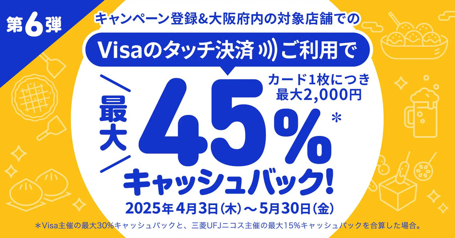 【大阪で最大50％還元】「電車で高還元」「万代が復活」など早くも話題に　大阪でのVisaタッチ決済で最大50%キャッシュバック！