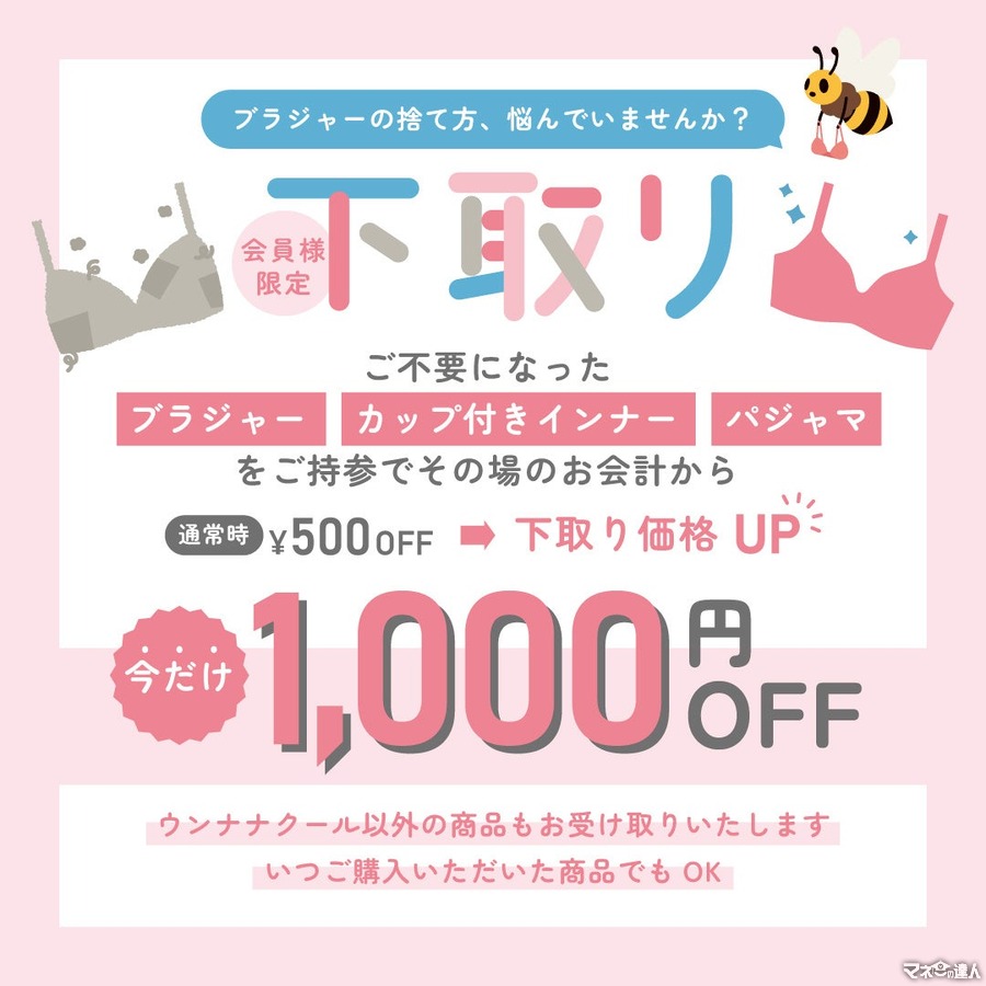 【不要下着の下取りで1,000円オフ】ウンナナクール 環境配慮型リサイクルキャンペーン